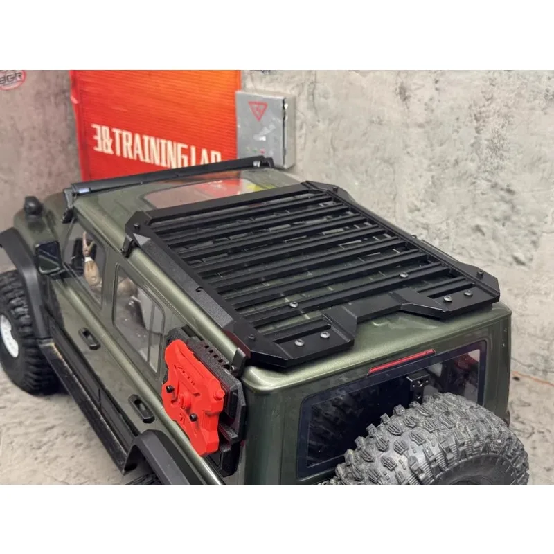 Caja de herramientas de escalera lateral de portaequipajes de techo de aluminio para coche trepador de control remoto YK4084 1/8 212, accesorios de decoración de actualización de Metal modelo a escala