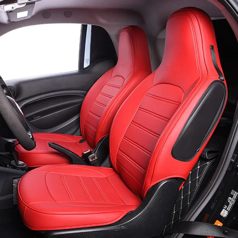 

Car Seat Cover Full Sets Front Seat Leather Breathable Cushion For Smart Fortwo 451 452 453 Accessories Interior Decoration