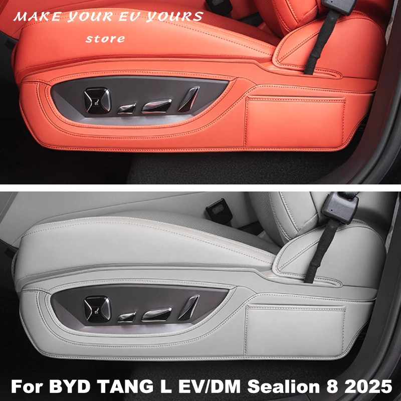 

For BYD TANG L EV/DM Sealion 8 2025 2026 Front Row Seats Side Panel Leather Protector Anti-Dirty Pad Car Interior Decoration