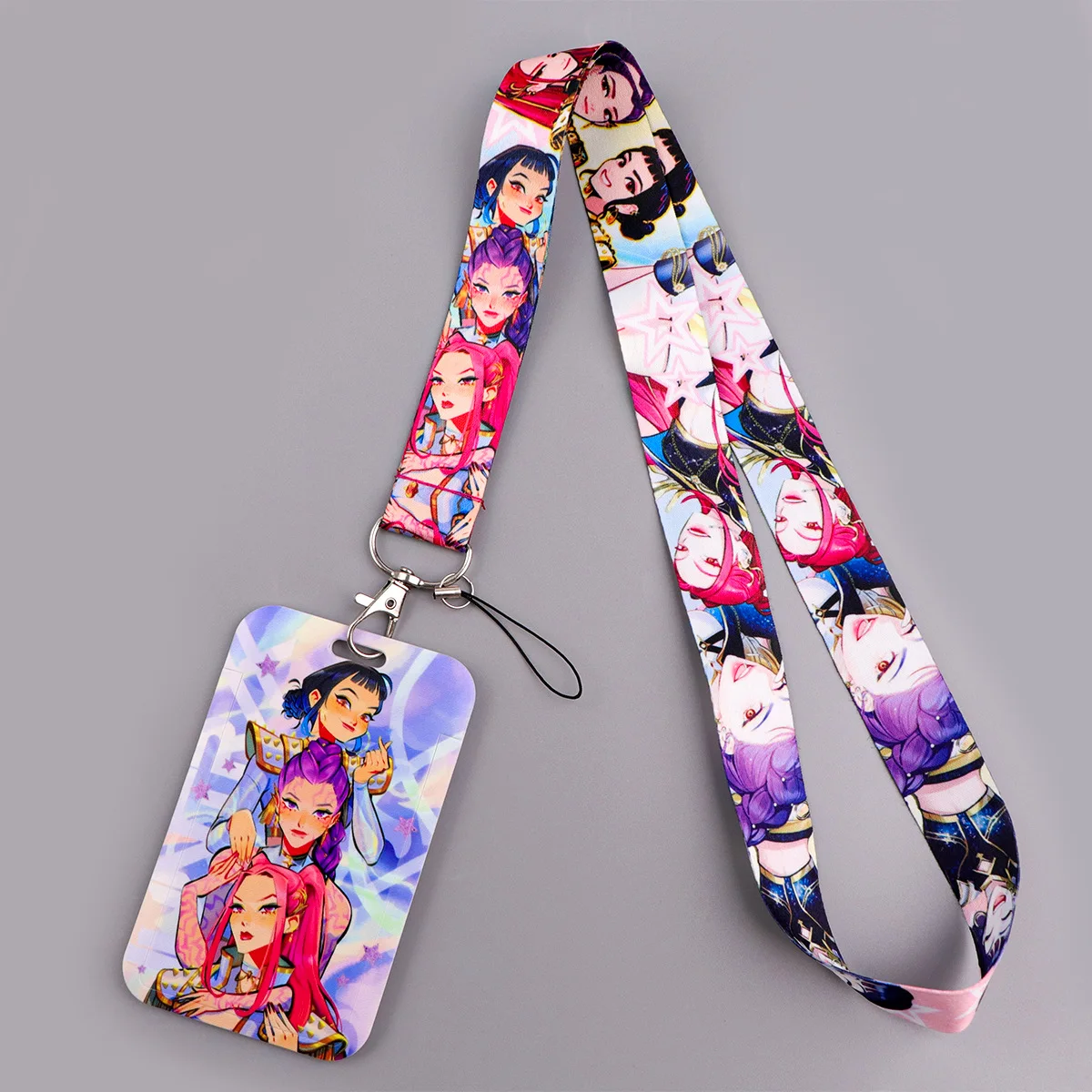KPop Demon Hunters Cartoon Lanyard met ID-kaarthouder Sleutel Draagriem Coole accessoires Cadeaus voor fans Studenten