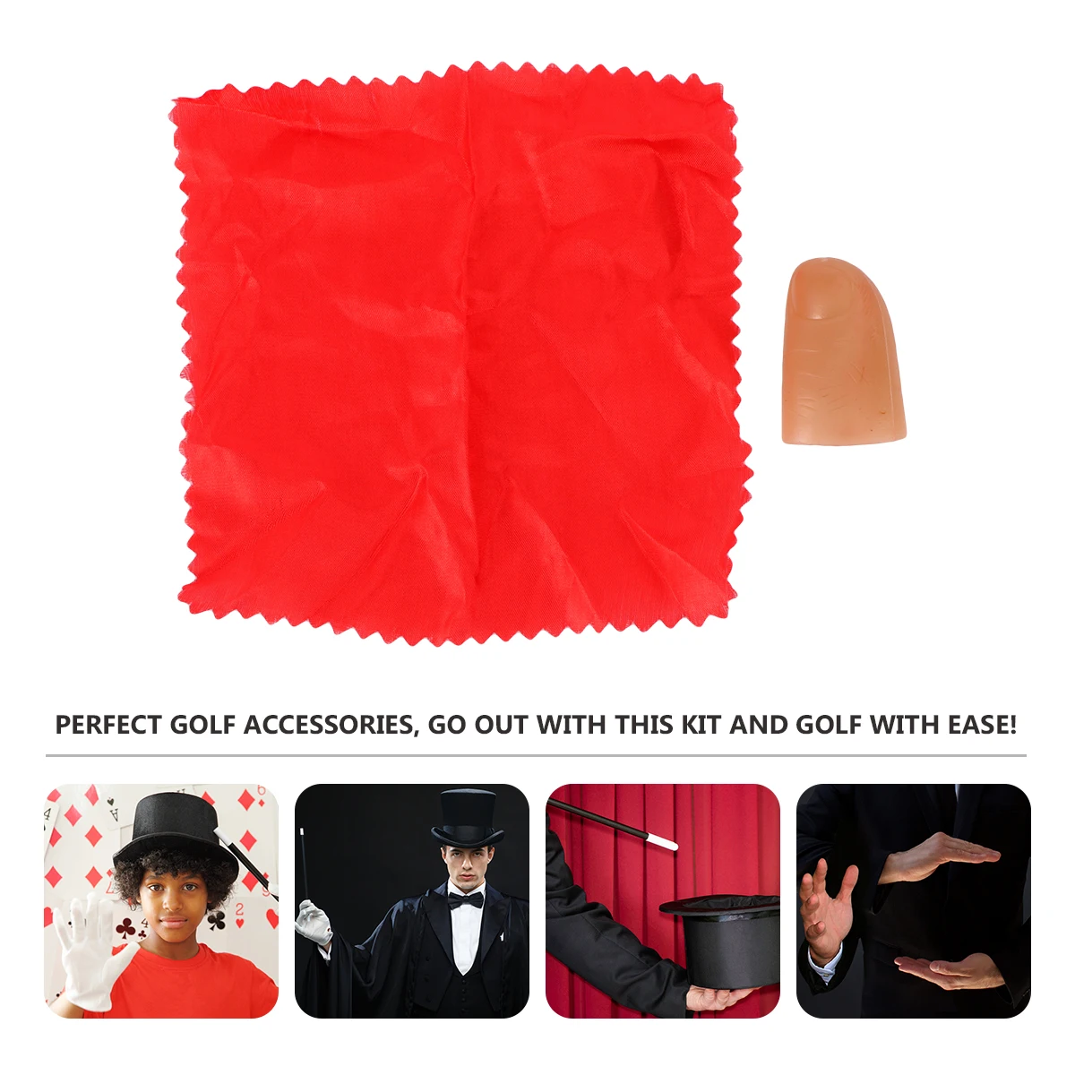 

Silk Scarf Props Fake Thumb Tips Trick Toy Appearing Prank Fingers Novelty Child Party Stage Show