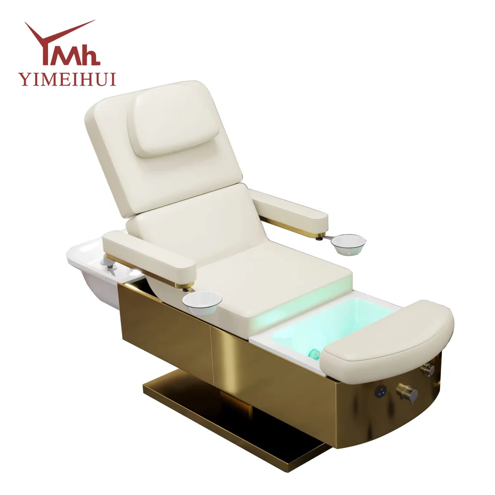 

Three Functions Electric Shampoo Bed Beauty Salon Multi-functional Furniture Pedicure Chair Beauty Bed With 3 Motors