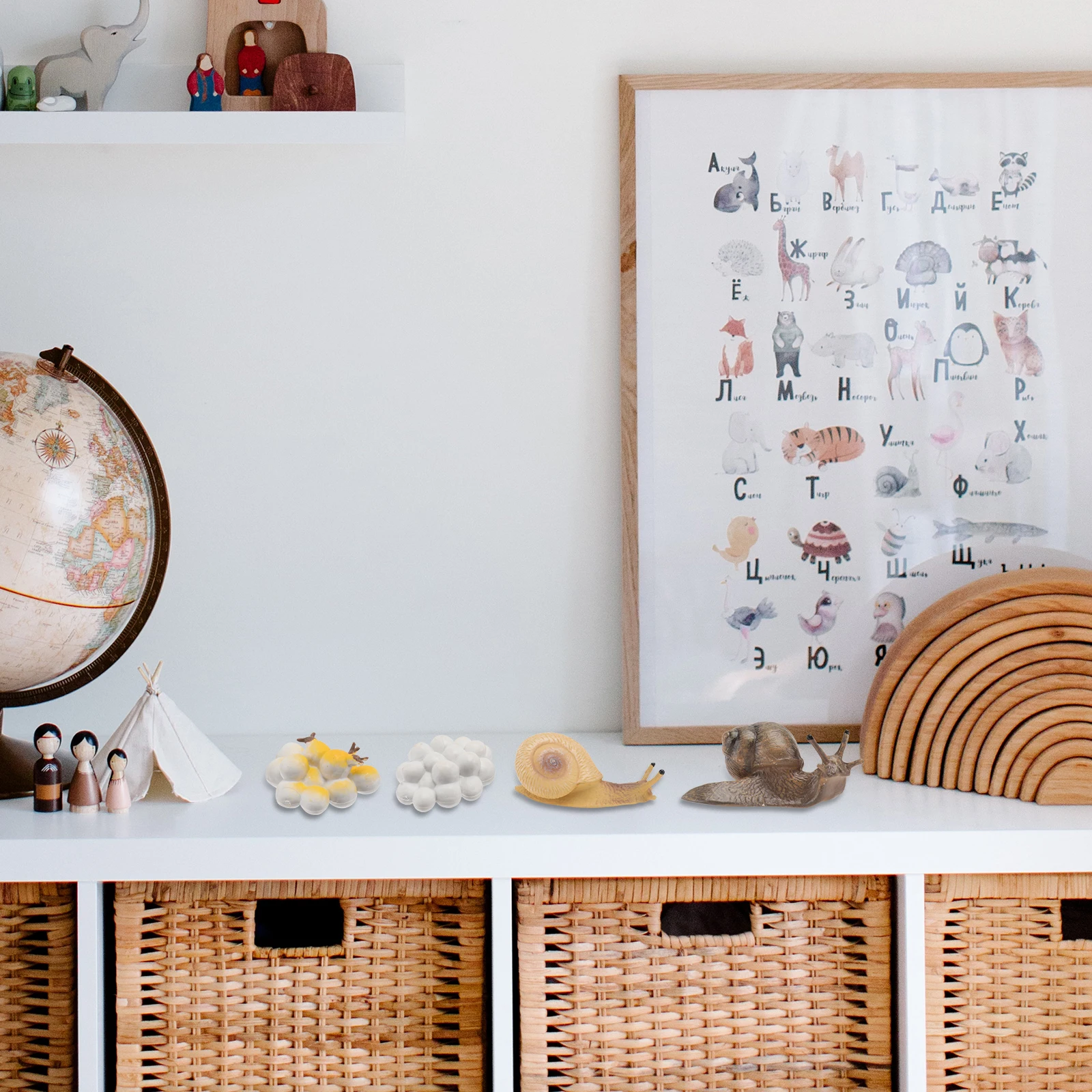 4 stks Slak Groeicyclus Ornament Plastic Kinderen Educatief Speelgoed Mini Slak Figuren Huis Tuin Decor Levenscyclus Beeldjes Kinderen