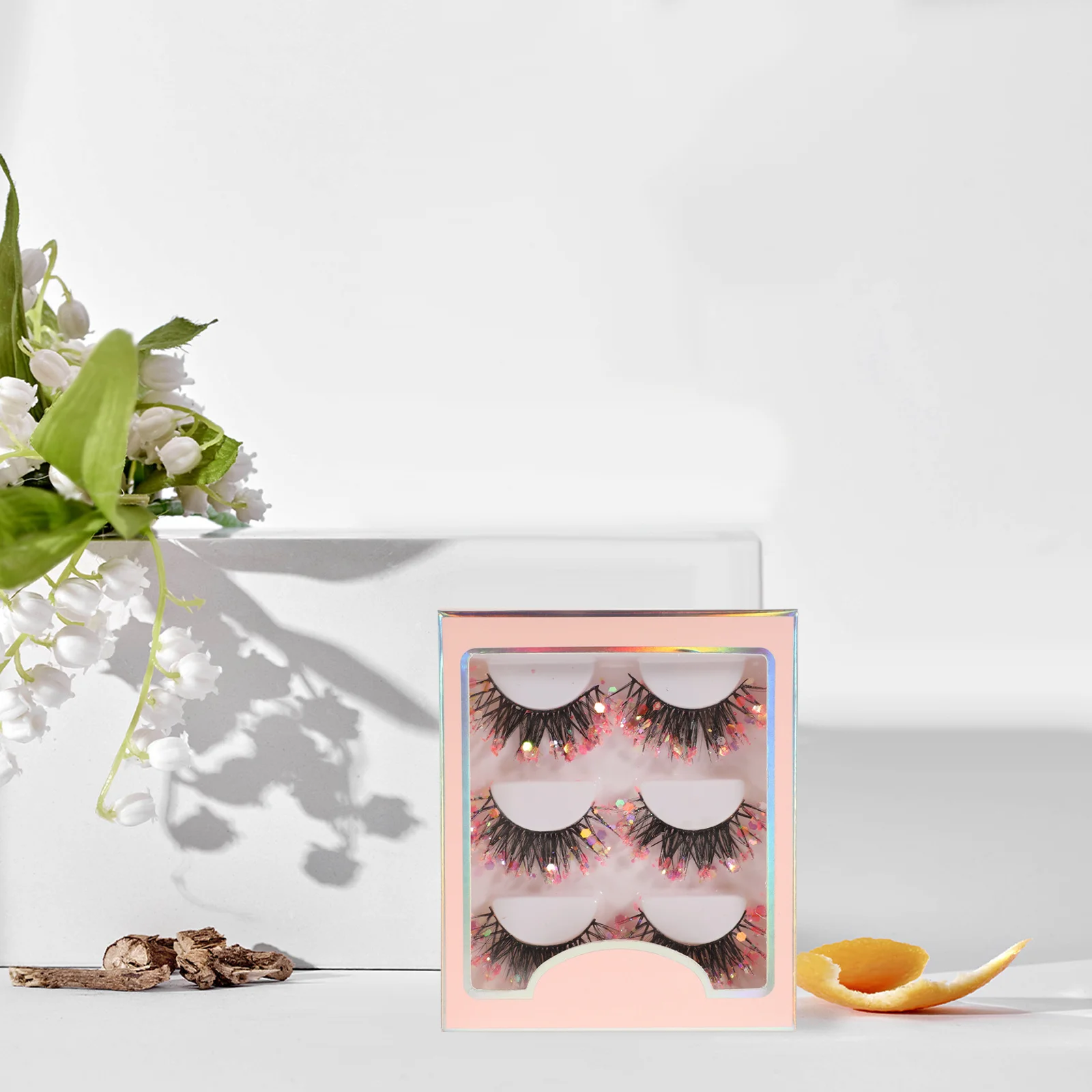 

3Pairs Shiny False Eyelashes Pack Short Wispy Fake Lashes Extensions for Women Fashion Makeup Accessories for Ball Birthday