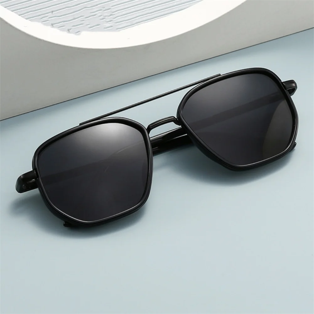 KLASSNUM Fashion Metal Sunglasses European American Square Frame Korean Version Glasses Retro Square Sunglasses UV Protection