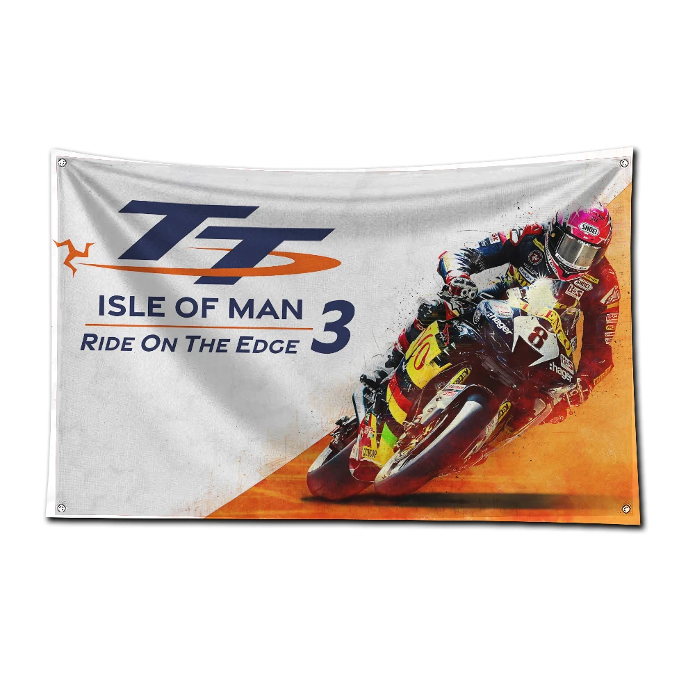 3x5 Ft Isle Of Man TT Flag Polyester Digital Printing Racing Banner for Garage Wall Art Out Door Decoration With Brass Grommets