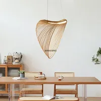 Modern Nordic Designer Birch Wood LED Suspension Lampsfor Living Rooms Stairs Shops Chandeliers, Home Decoration, Art Lighting