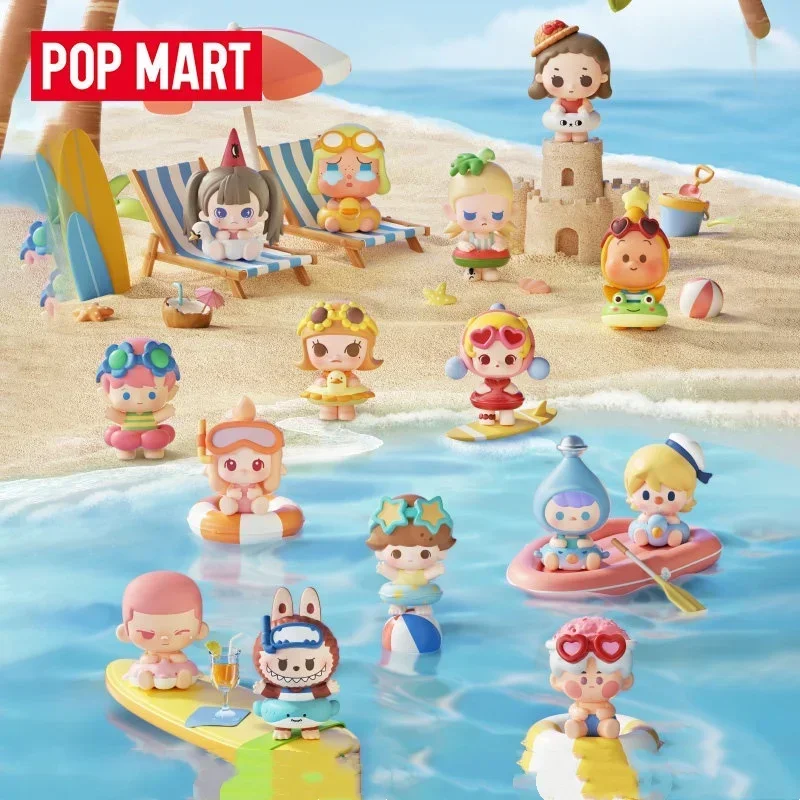 POP MART POP BEAN ISLAND VACATION Series Mini Doll Blind Box Guess Bag Original Toys Doll Cute Anime Figure Ornaments Gift