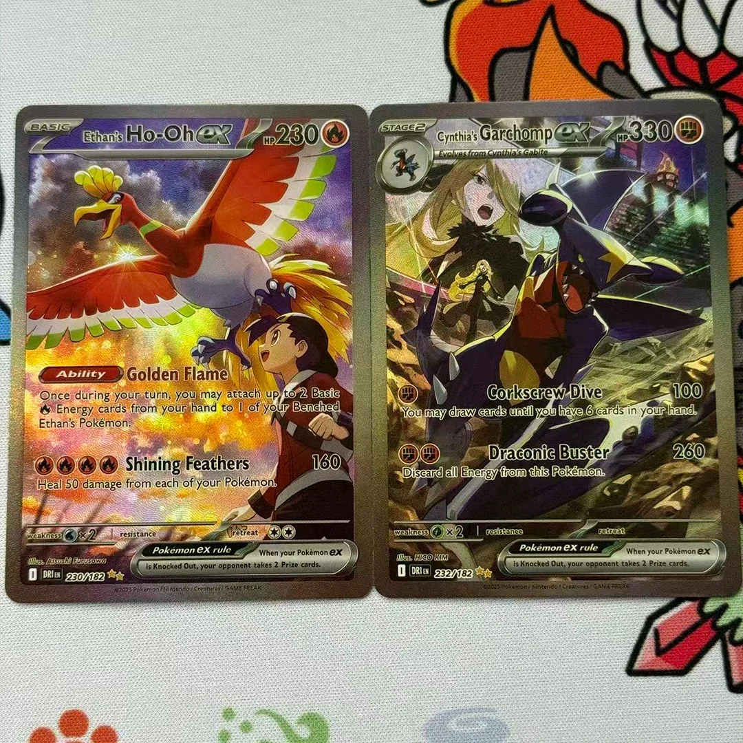 Cartão de Coleção PTCG DIY com Ilustração Especial Rara de Cynthia's Garchomp (Pokémon Dei Destined Rivals) - Edição Inglês