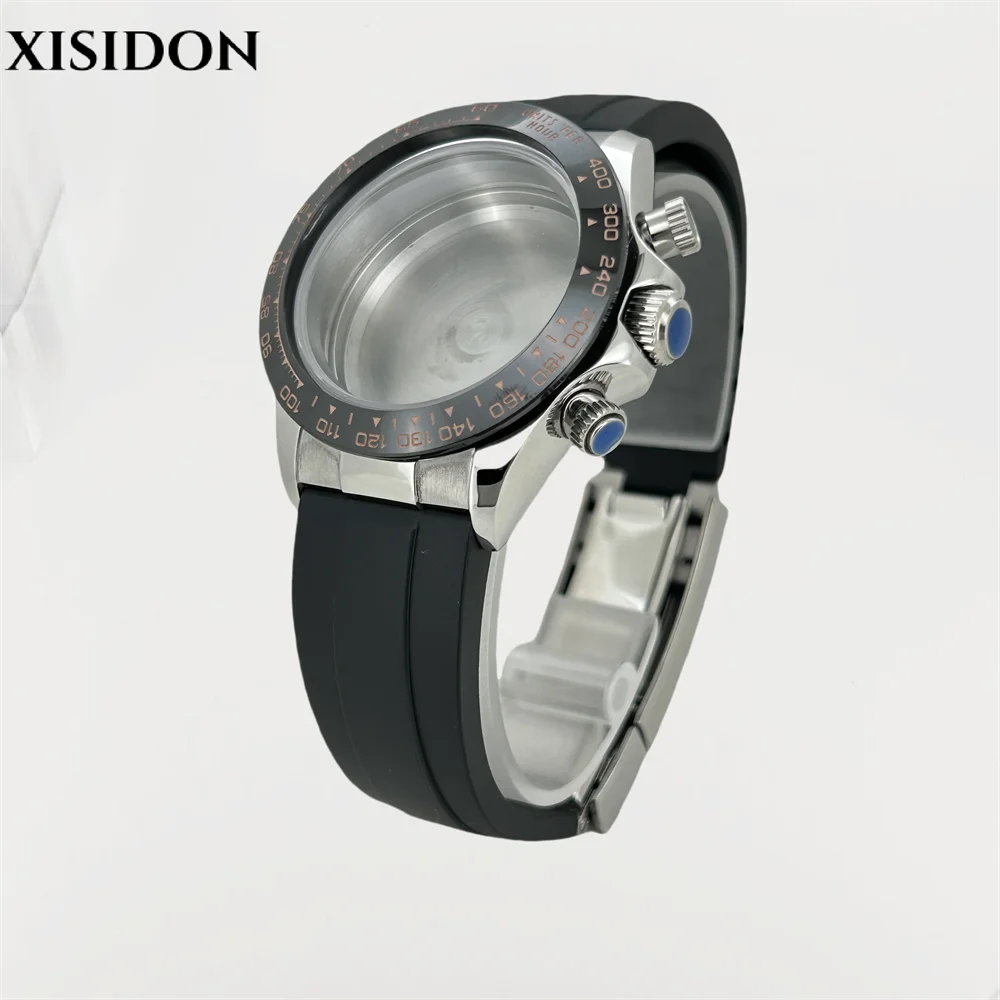 Rose Gold Watch Case 316L Stainless Steel Sapphire Crystal Bracelet Endlink for Daytona VK63 Movement Ceramic Parts 29.5mm Dial