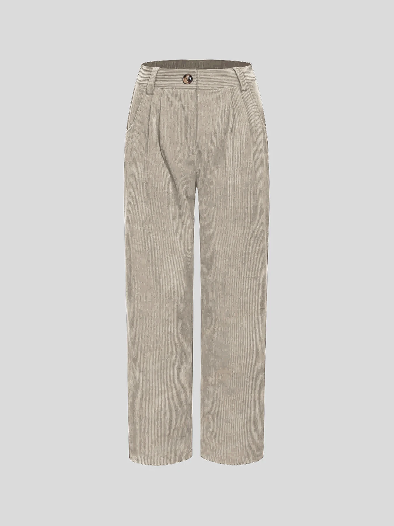 Neue Herbst- und Winter-Freizeitanzüge für Damen in Unifarben aus Cord mit weitem Bein und geraden, samtartigen Hosen, die schlank aussehen – Detail 12