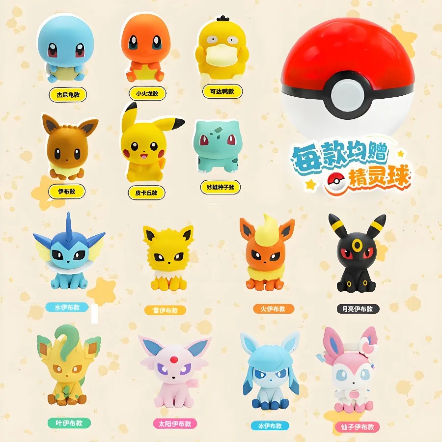 

Подлинный Pokemon Paldean Winds Kawaii Bettie Eevee Пикачу Скотти Мини Слепая коробка Аниме Мультфильм Подарок на день рождения Декор для рабочего стола