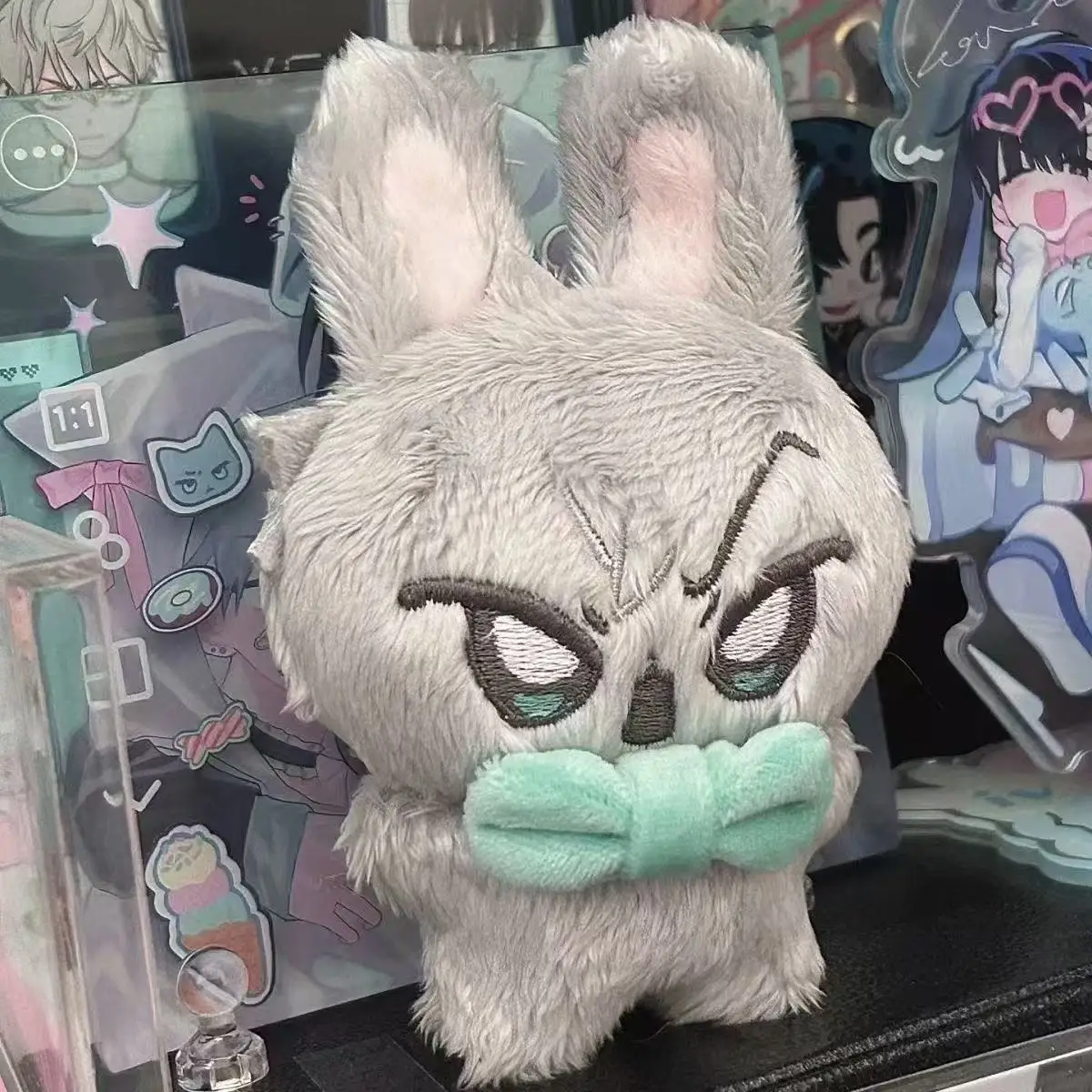 

10CM Anime Alien Stage Till Cosplay Plushie Sitting Posture knapsack Schoolbag Ornament Cute Plush Pendant Keychain Gift