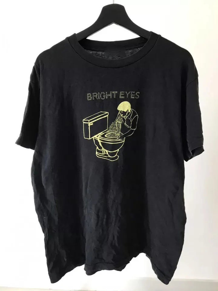 Vtg Bright Eyes Band Music Album Cotton Black All Size T Shirt