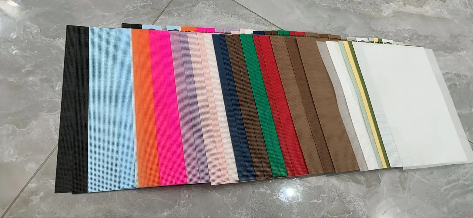 1pcs 14ct Transparent Plastic Canvas Fabric 28x21cm Cross Stitch Ornaments For DIY Handmade Needlework Embroidery shop
