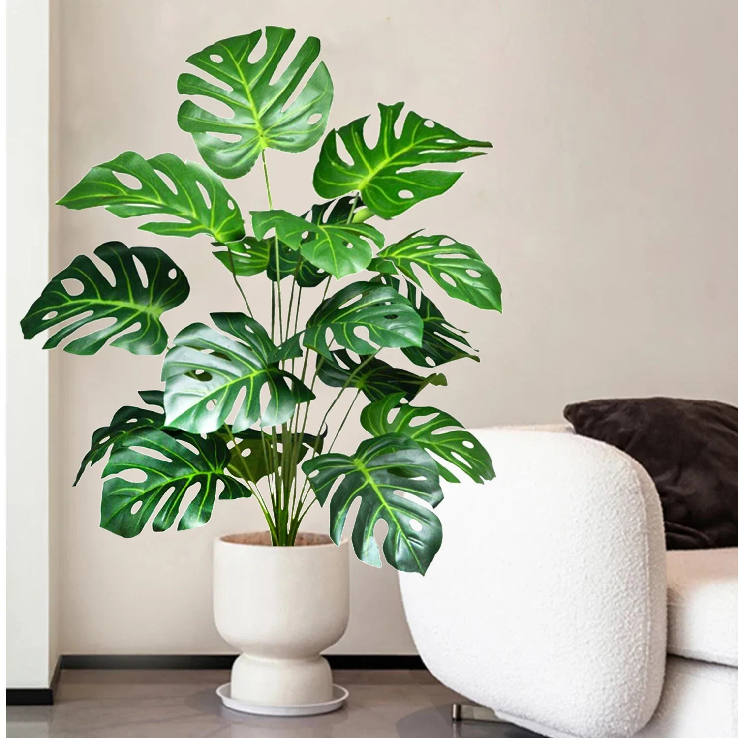 Hochwertige 76/86CM Künstliche Monstera-Pflanze, Falsche Palme, Plastik-Schildkrötenblatt, Grüne Pflanze für Heim, Garten, Zimmer und Bürodekoration – Detail 20
