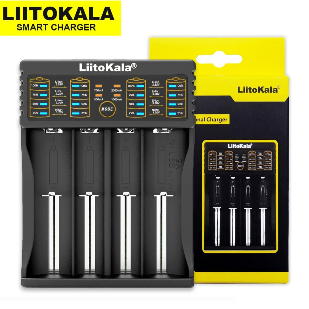 Liitokala Lii-M4S Lii-500 Lii-402 Lii-202 3.7V 1.2V Multifunction 18650 26650 21700 17355 18350 14500 AA AAA Battery Charger