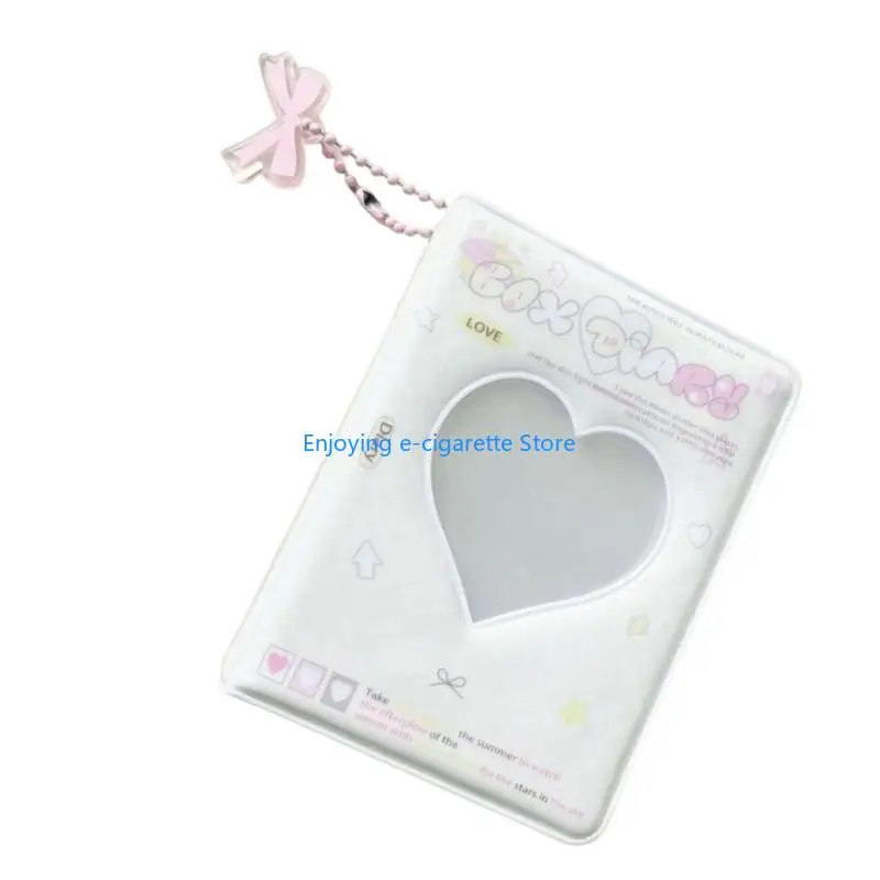 3-Zoll-Mini-Fotokarten-Albumbuch mit vorderem Sichtfenster, PVC-Einband und Charm-Akzent für die Aufbewahrung von Sammelkarten – Detail 3