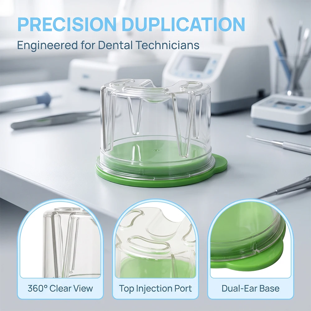 1pc Dental Plastic Agar Box Denture Flask Duplicating Box Dentistry Model Replication Container Dental Lab Denture Partial Work