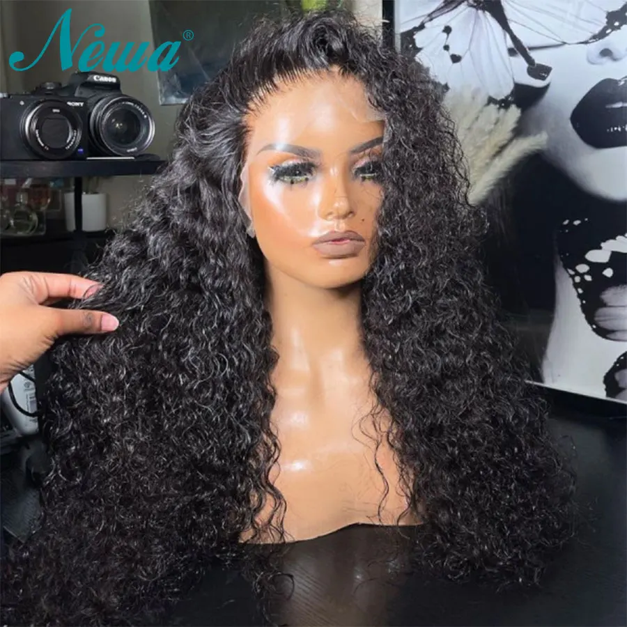 Newa Hair 13x6 HD Lace Frontal Wig 250 Density Curly HD Lace Front Human Hair Wigs 13x4 Pre Plucked Bye Bye Knots Wig For Women