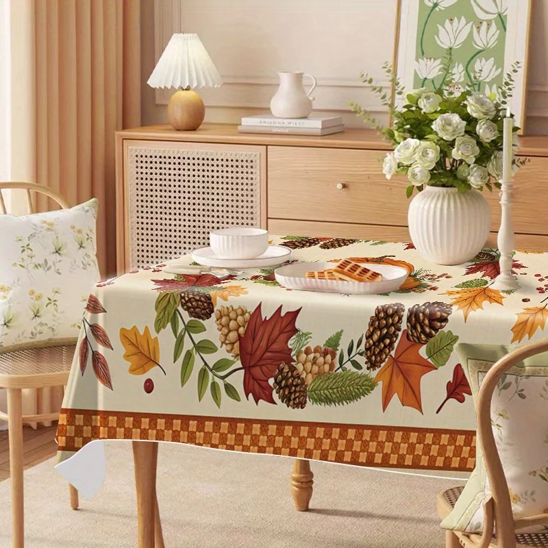 One set of autumn pumpkin flower pattern printed square and rectangular tablecloths, suitable for restaurants and householdsxzj