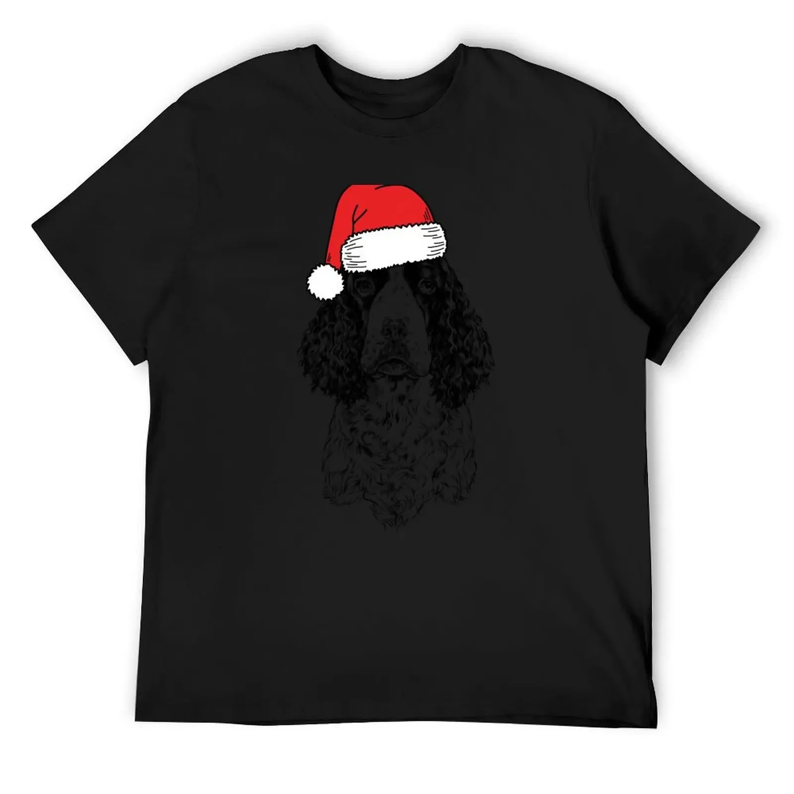 Christmas English Springer Spaniel Santa Dog Holiday T-Shirt blacks summer top hippie clothes T-shirts for men cotton