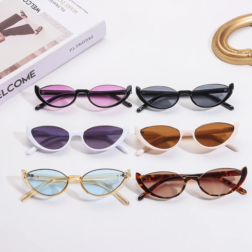 Half-frame Cat Eye Sunglasses For Women Men Sun Glasses Small Shades Eyewear Driving Cycling Sunglasses Streetwear Accessory