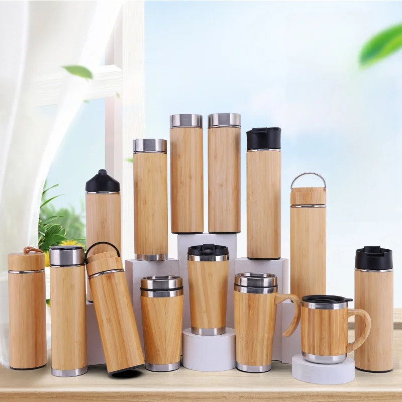 

Элитная бамбуковая бутылка для воды из нержавеющей стали 304 с вакуумной изоляцией, ретро-дизайн, для офиса, автомобиля, портативная, мужская, стильная