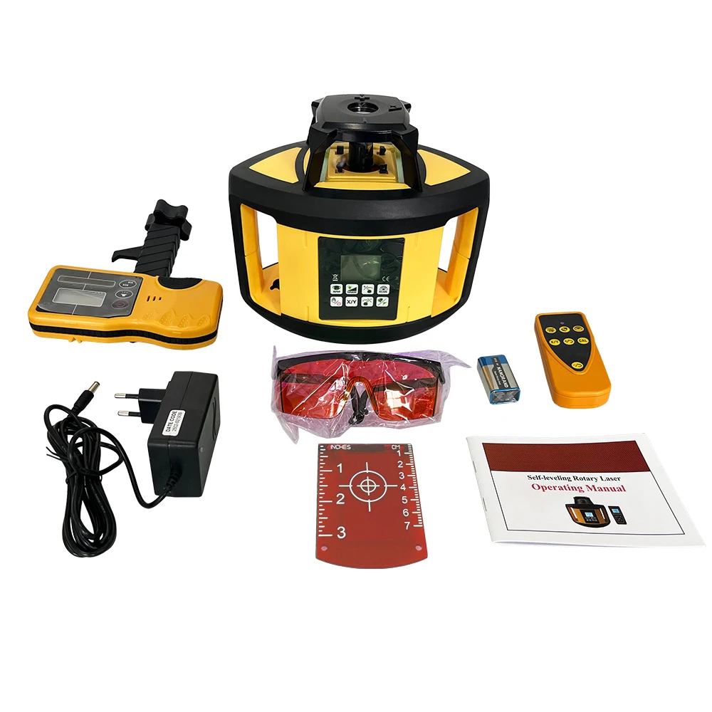HEIPOE 500m Working Distance Red Beam Automatic Self Levelling  Direction Speed Angle Adjustable rotary laser level  with LCD