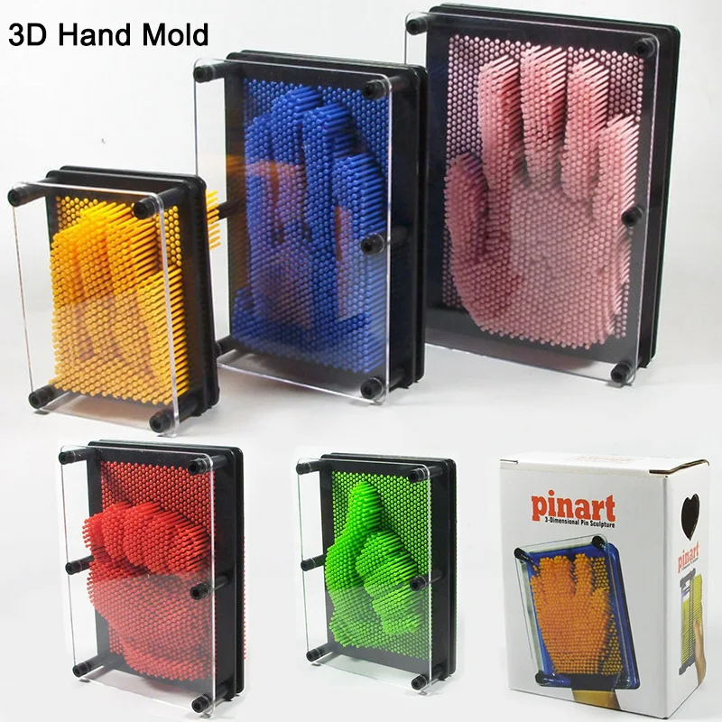 3D Clone Shape Pin Art Hand Mold Handprint Needle Ornament Get Face Palm Model three-dimensional Clone Pinart Plastic Home Decor