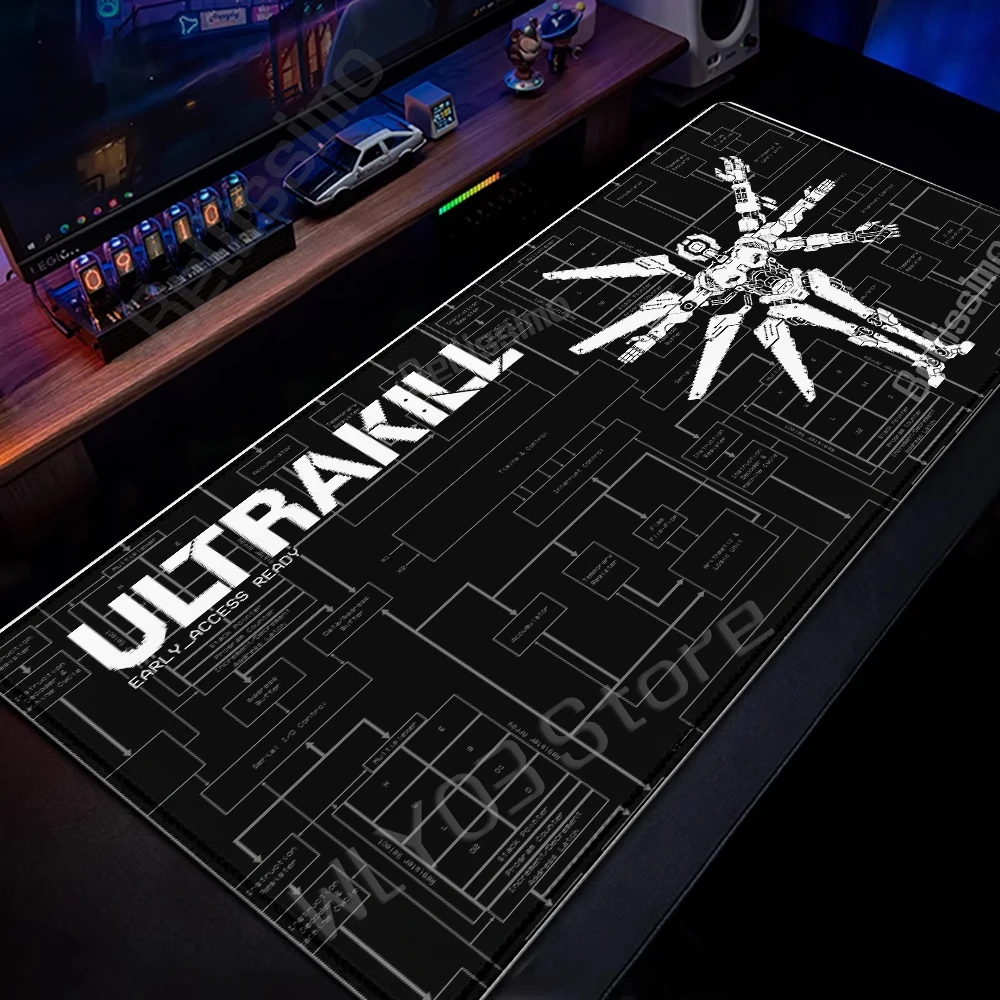 

ULTRAKILL Retro Mouse Pad Gamer Extended Desk Mat Laptop Large Mousepad Table Setup mat Gaming Accessories Deskpad Black Playpad