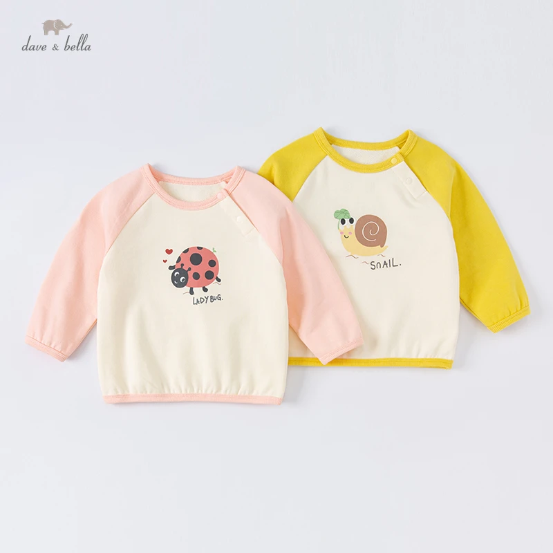 

DB1220832 dave bella spring baby girls cute cartoon patchwork sweatshirts children tops kids girl fashion tees