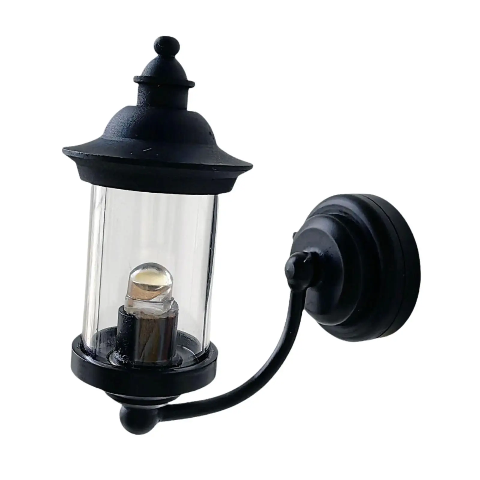 1:6 1:12 Doll House Wall Light Lamp Miniature Furniture Accessory for Scene Scenery Lightweight Decorative Craft Black Ornaments