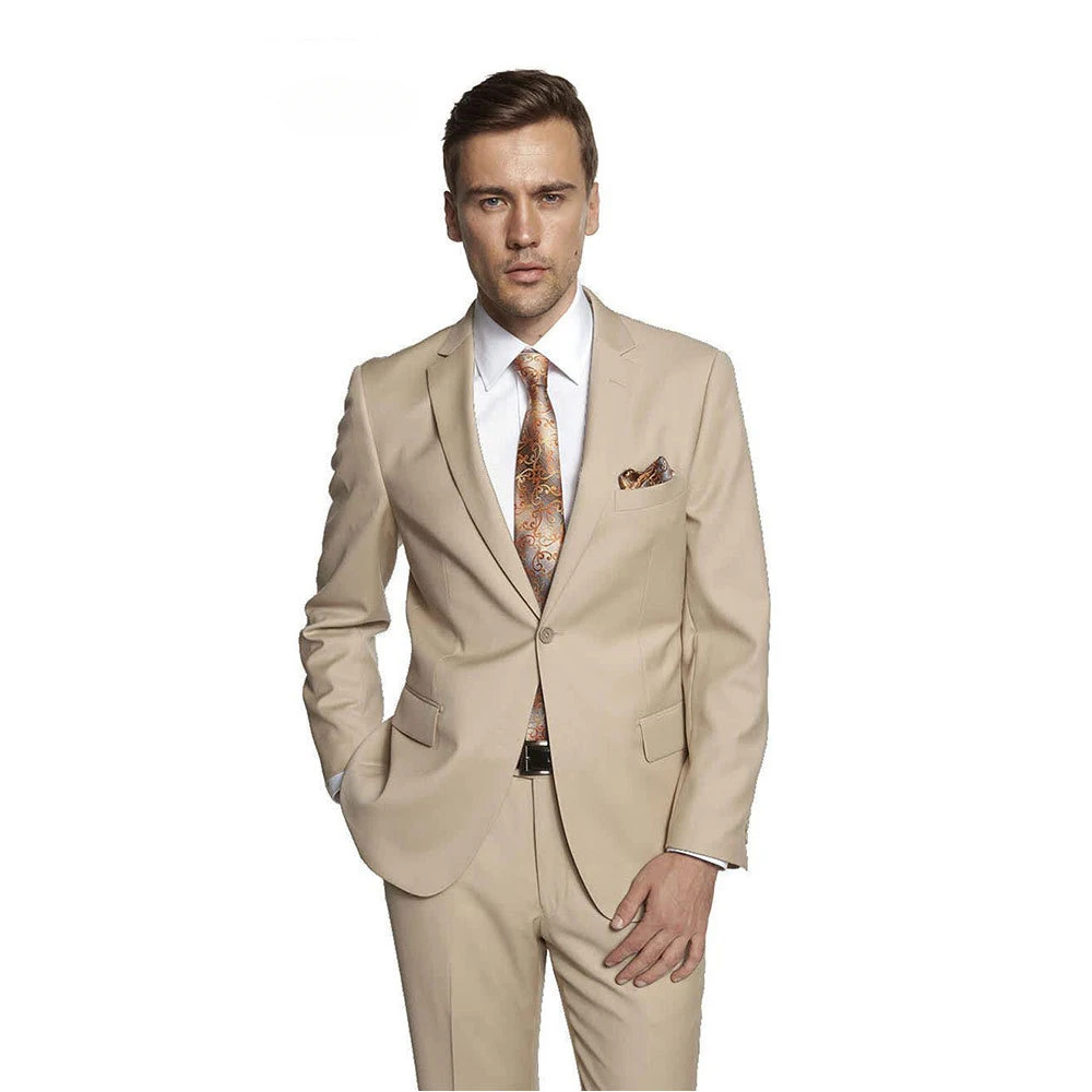 

2 Piece Men's Wedding Suit Fashion Male Slim Business Office Suit Men Blazer Pants Male Tuxedos for Groom Wedding Costume Homme