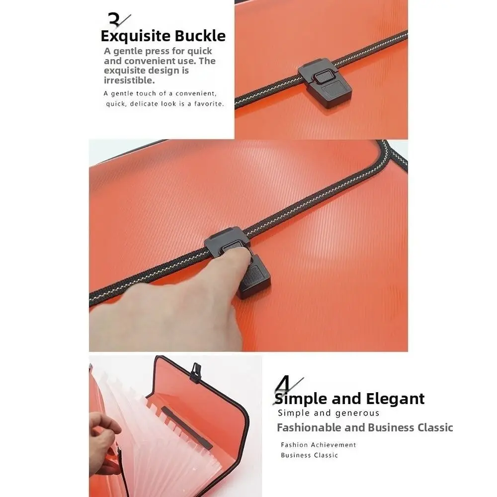 

13 Pocket Test Paper Storage Bag Waterproof Large Capacity Accordion File Folder with Index Stickers Simple Handheld File Bag