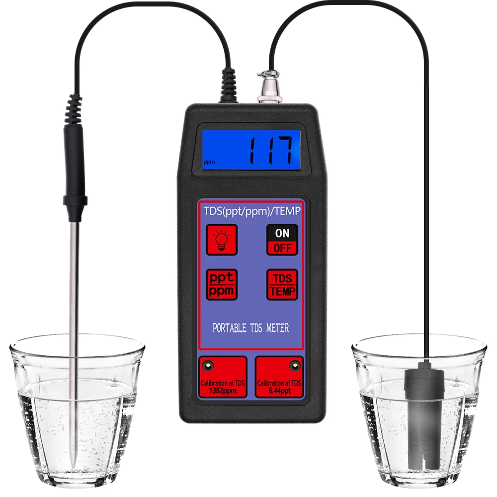 

2 in 1 TDS/TEMP Meter Waterproof Water Quality Tester Meter For Drinking Water Purity Laboratory TDS-8426 Range 0-19.99ppt