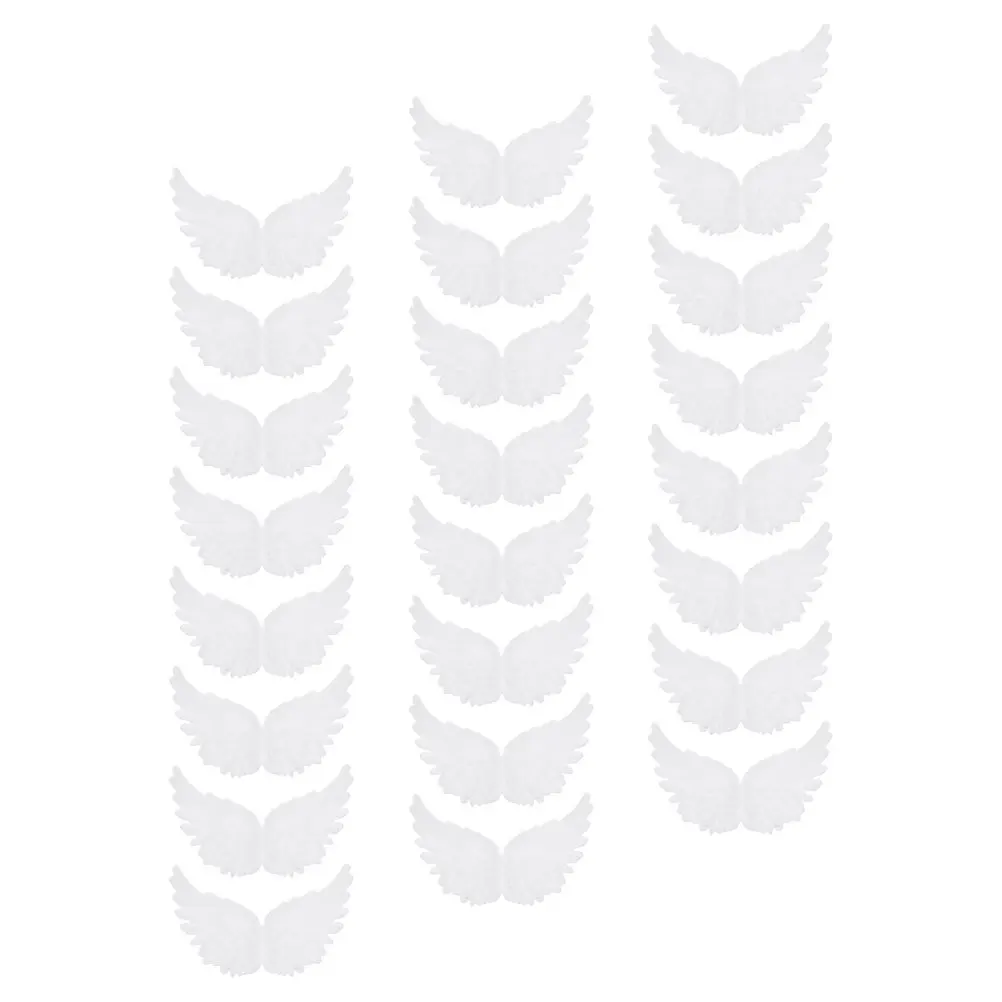 

24pcs White Angel Wings Craft Ornaments Smooth Edges Diy Decoration For Party Holiday Decor Plastic Wing