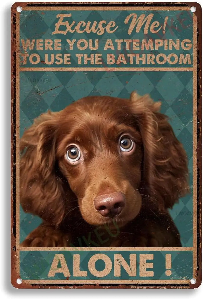 Aluminum Vintage Tin Sign Dog Estylez Excuse Me! For Decor Home Gate Garden Bars Restaurants Cafes Office Store Club 8.00;x12.00