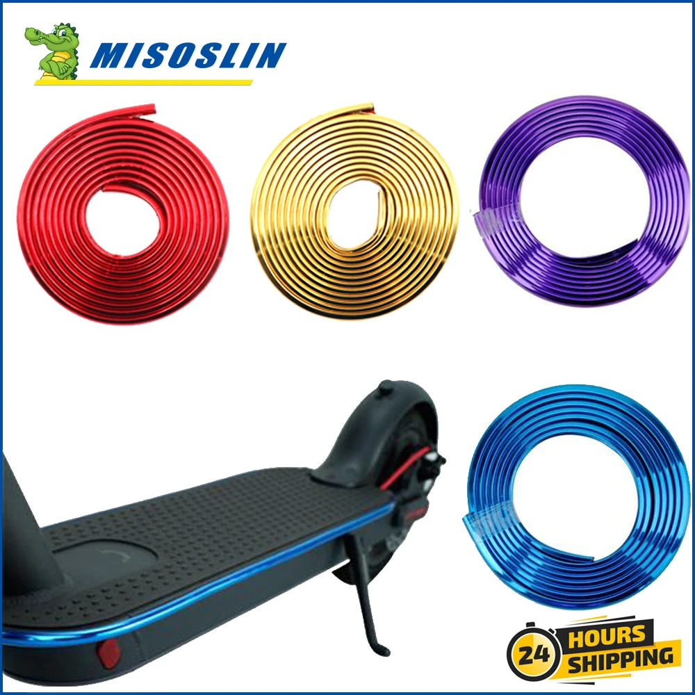 Scooter Bumper Protective Body Strips, Fita adesiva para Xiaomi M365 Pro, Faixa decorativa de skate, Acessórios Scooter elétrico