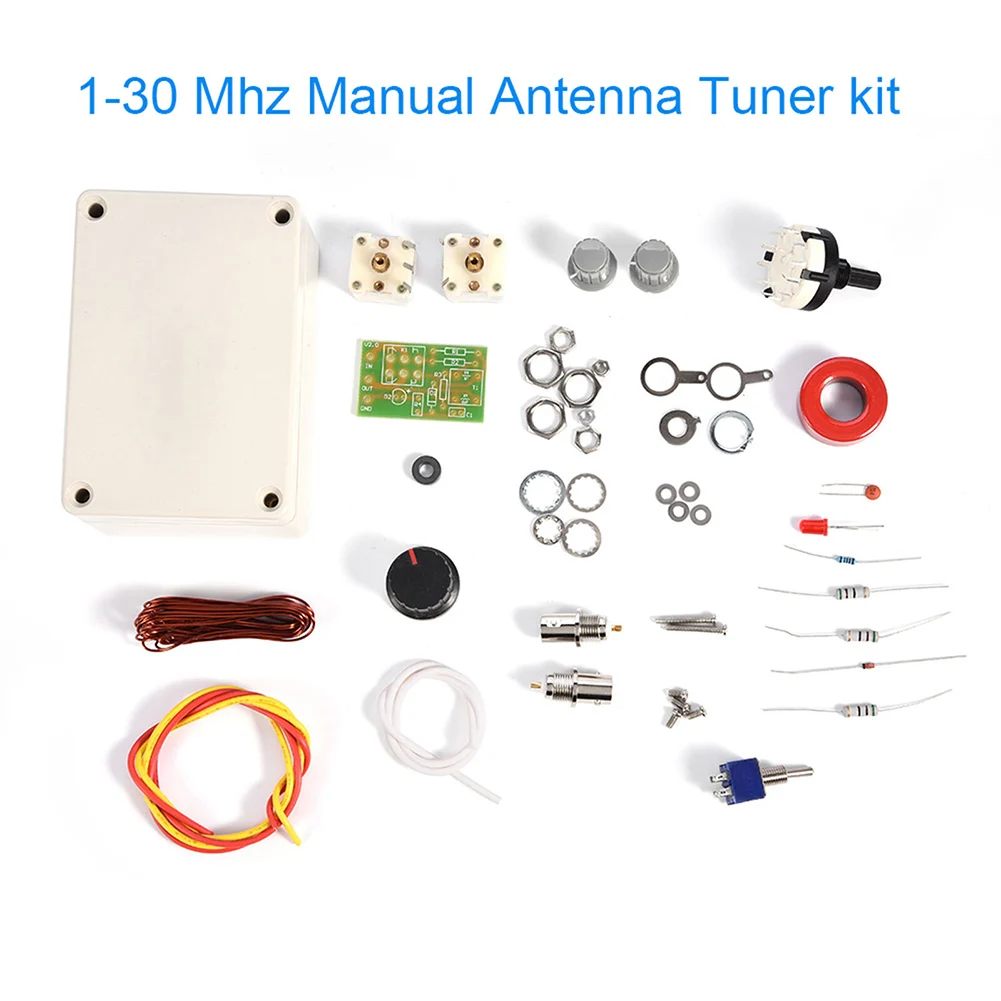 1-30MHz Manual Tuner Kit With LED VSWR Meter Q9 Interface For Ham Radio QRP DIY Soldering Project RF Impedance Matcher