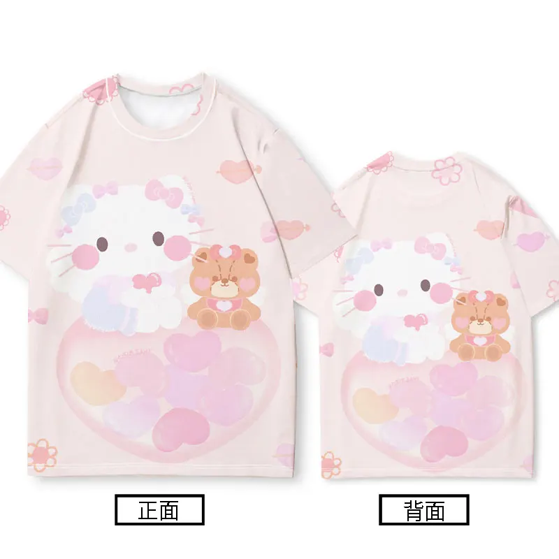 HelloKitty Kitty short-sleeved T-shirt women's fashion ins all loose Sanrio co-branded clothes for girls compassionate shirt