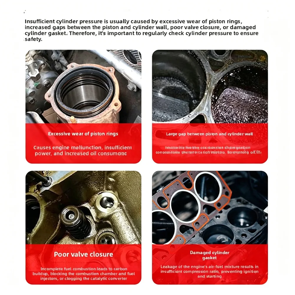 /Professional /Gas /Pressure Gauge Kit 0-7bar 0-100psi Quick Cylinder Testing Tool For Motorcycle Car Engine Fuel Injection Diag