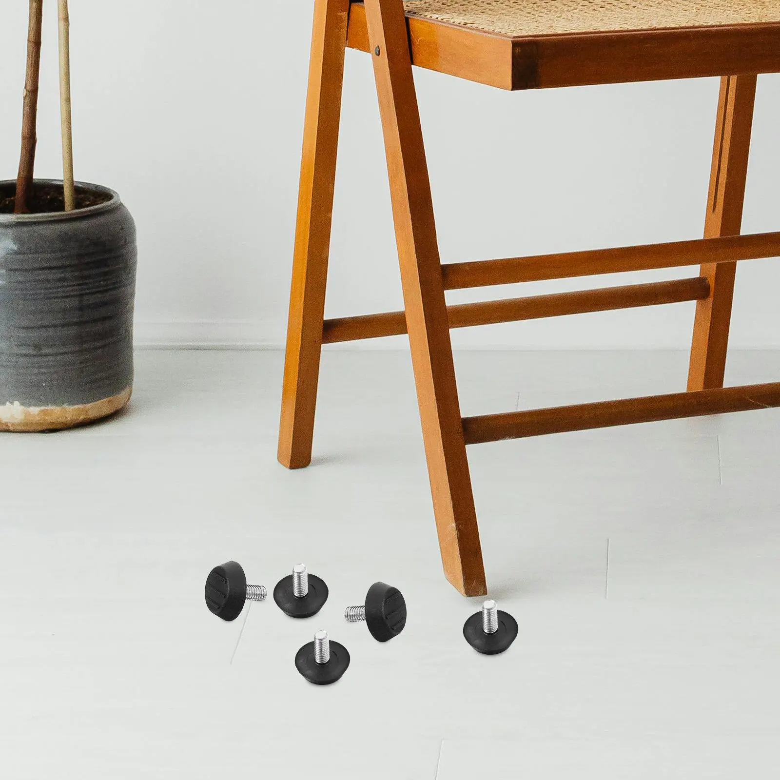 100Pcs Adjustable Leveling Feet Screw in Table Leg Levelers Heavy Duty Rubber and Iron Furniture Stabilizer Leveler