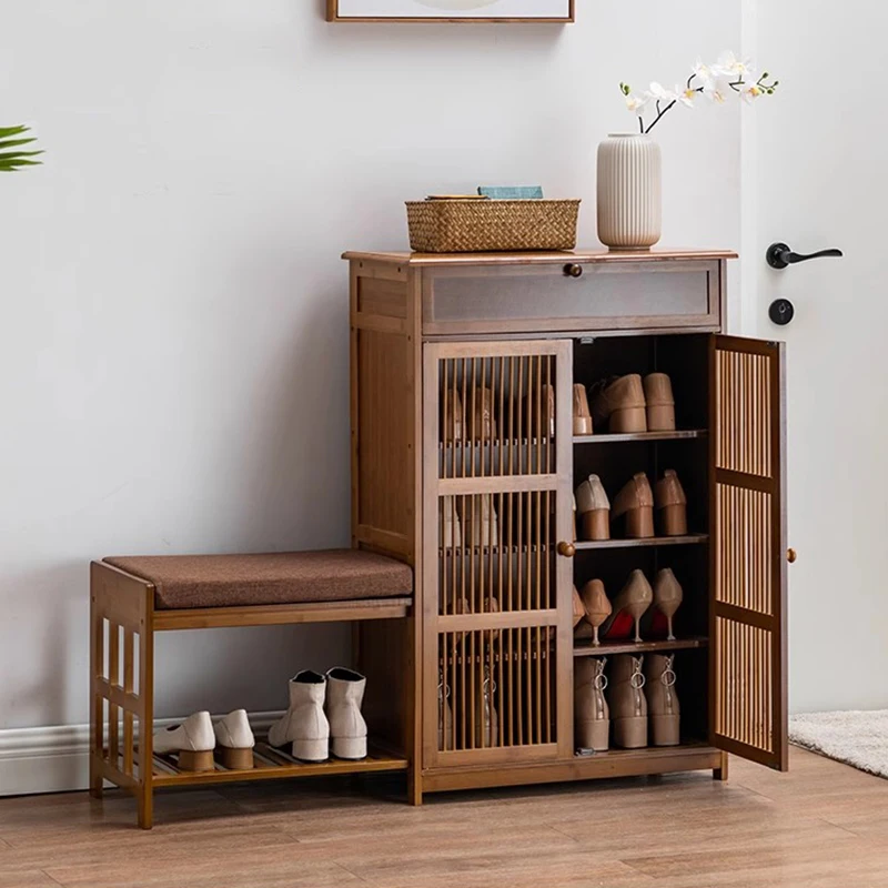 Seat Bench Shoe Cabinet Wood Nordic In Door Shoe Cabinet Modern Space Saving Organizador De Zapatos Living Room Furniture