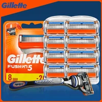 Cuchillas de afeitar originales Gillette Fusion 5 para hombre, 5 capas, cabezal de afeitado Manual de seguridad, hoja antifricción, recambios para afeitadora de barba