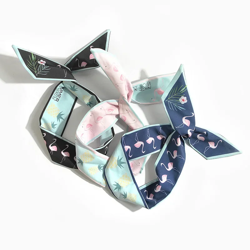 

Модные повязки-тюрбаны с фламинго для женщин, летняя повязка на голову, широкая повязка для волос, аксессуары для волос, широкая железная проволока