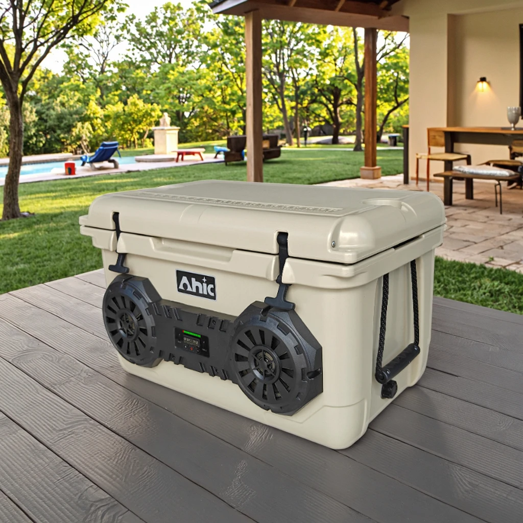 45L Outdoor Insulated PE Thermal Rotomolded Hard Cooler Box Insulated Ice Chest for Food Storage Camping Fishing Travel Pro