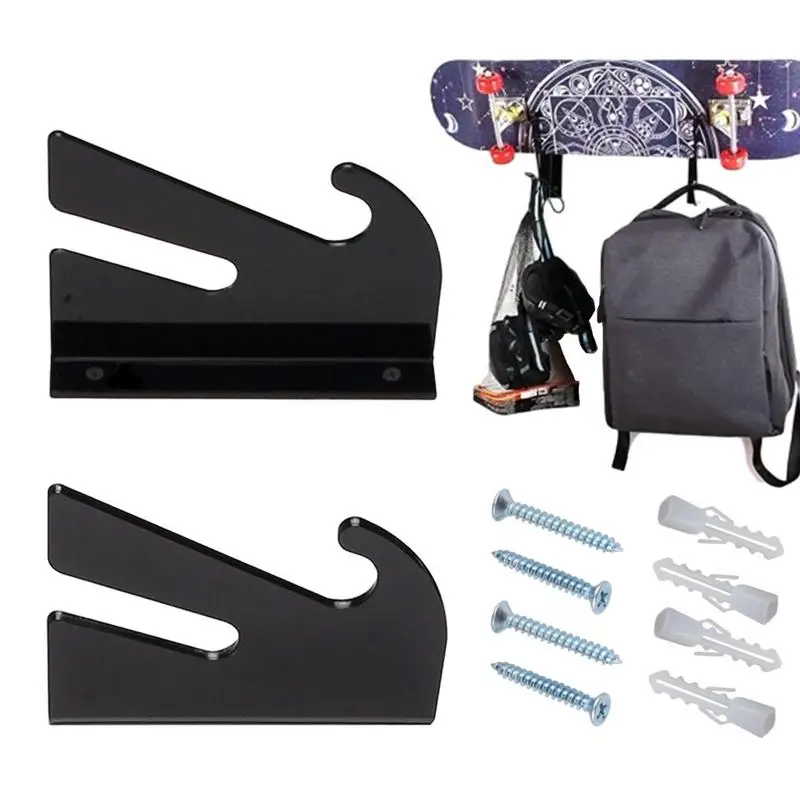 Skateboard Wall Mount Skateboard Holder Wall Mount Skateboard Rack Horizontal Storage Design For Deck Skateboard Ski Board