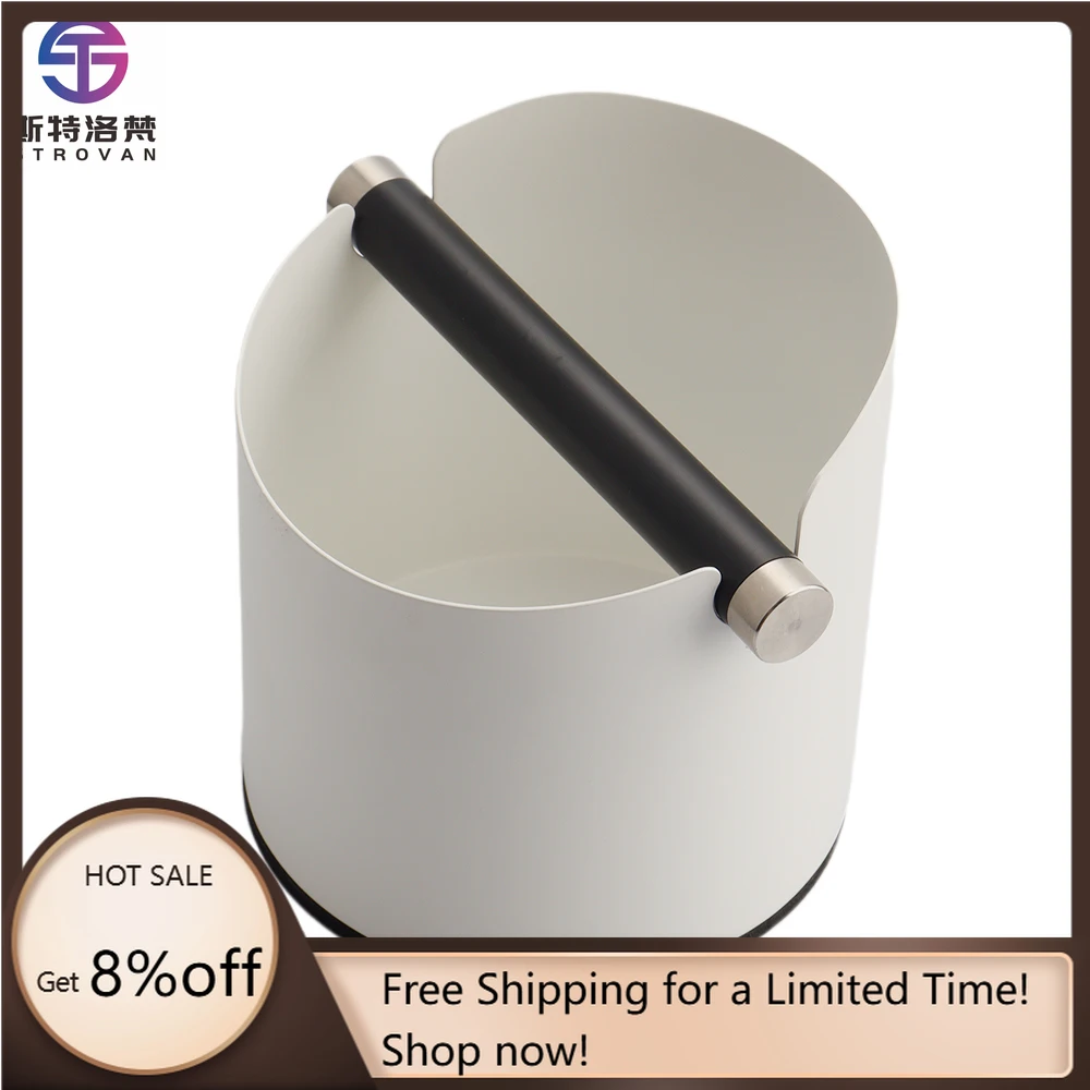 

STLG WJW White Color Coffee Accessories Coffee Grounds Knock Box Stainless Steel Round Espresso Coffee Knock Box