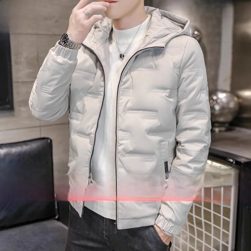 

Men's down Jaet 2025 New Winter Hat Inteated Lightweight Warm ort Cotton Clothes Men's Winter Faion Thin Warm Coat